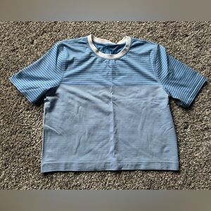 NWOT Lululemon Seamless Classic Fit Mariner Stripe Cropped T Shirt Sz S